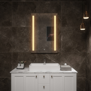 กระจกติดผนังทรงกลมกรอบสีทองสุดหรูสำหรับตกแต่งล็อบบี้โรงแรมและห้องน้ำ - Product Image 2