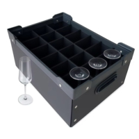 Boîte de rangement pour verres à vin en plastique ondulé, impression numérique, directement de l'usine, Coroplast, avec séparateurs pour l'expédition de verrerie