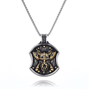 Série <span class=keywords><strong>Viking</strong></span> avec une personnalité dominante, dotée d'un design à double tête de hache, fabriquée en acier inoxydable, bijoux résistant à <span class=keywords><strong>la</strong></span> rouille - Product Image 4