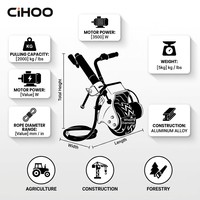 CiHOO 12V 350W Déplaceur de remorque électrique à roue jockey, capacité 5000lbs (2270kg) pour caravane, bateau, remorque à chevaux, frein automatique, garantie 1 an