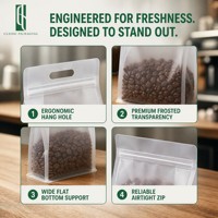 Sacs à café blancs mats de qualité supérieure de 1 kg (2 lb) avec valve |   Pochette à fond plat commerciale pour rôtisseries, kit de marquage personnalisé recyclable