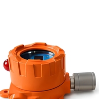 Detector de Gas Inflamable Independiente Naranja, Analizador de Gas Combustible (Metano, Propano) con Alarma Audible y Visual de Aleación de Aluminio