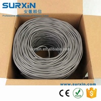 Cable LAN Surxin UTP SFTP FTP F/UTP para interiores y exteriores CAT6 de cobre puro 305M 1000FT 4 pares CAT 6 Cable de red Ethernet