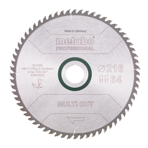 MultiCutProf 216x30 64 FZ/TZ 10 degrés Metabo 628063000 outil de coupe multiple construction intérieure Lame de coupe parfaite - Product Image 1