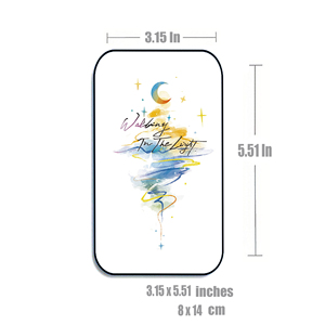 <span class=keywords><strong>Tatouage</strong></span> temporaire aquarelle Lune et <span class=keywords><strong>Étoile</strong></span>, Citation 'Marcher dans la lumière', Art corporel pour femmes, Vente en gros, <span class=keywords><strong>Tatouage</strong></span> factice imperméable en vrac - Product Image 4
