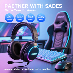 SADES bạch tuộc cộng với trọng lượng nhẹ đàn hồi treo Headband casque Gamer Over-ear có dây chơi game tai nghe Tai nghe với Mic - Product Image 6