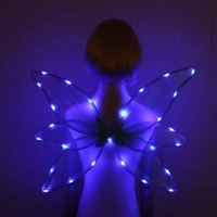Accessoires de spectacle pour fête d'Halloween transfrontalière pour enfants et adultes, ailes de fée lumineuses à faire soi-même