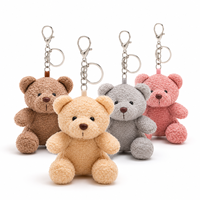 Porte-clés en peluche ours en peluche de 11 cm, mini poupée animale en peluche mignonne, breloque de sac, pendentif de sac à dos pour enfants, filles, bouquet, boîte cadeau d'anniversaire