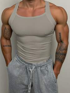 King Mcgreen Star, camisetas sin mangas informales de verano para exteriores, camisola acanalada de seda helada de punto, gimnasios para hombres, entrenamiento deportivo, <span class=keywords><strong>Chaleco</strong></span> Ajustado con músculos - Product Image 2