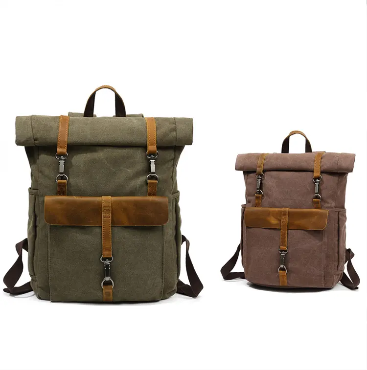 Anti Theft Travelling Leather Rucksack Canvas Backpack Travel Backpack Bag Outdoor Custom Canvas Man Backpack