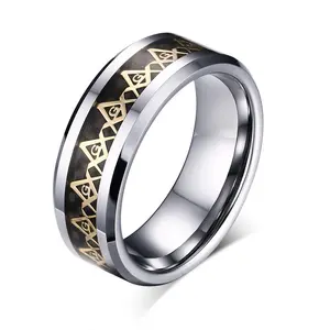 European and American titanium steel Masonic Freemasonry ring high polished wholesale pure titanium wedding bands