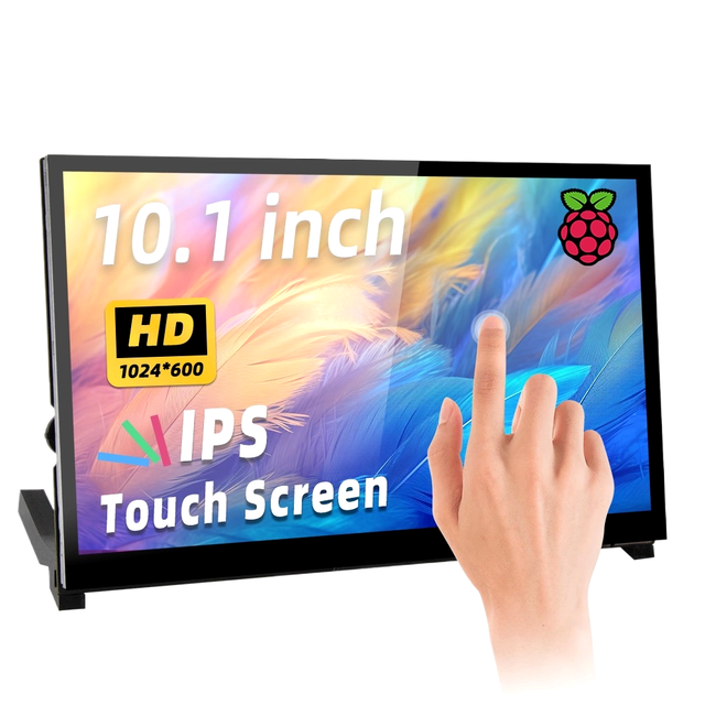 Bssy)10.1-Inch Ras Pberry Pi Hd/Mi Display, 1024*600 Ips Capacitive Touch Screen with Speaker Stand
