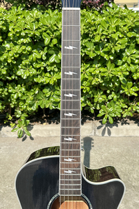 Popular New Developed Solid Spruce <b>Top</b> Cutaway Shape Vintage Black Colour Acoustic Guitar - Product Image 4