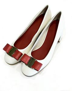 <span class=keywords><strong>Scarpe</strong></span> di Lusso <span class=keywords><strong>con</strong></span> Fiocco Rosso e <span class=keywords><strong>Tacco</strong></span> <span class=keywords><strong>Basso</strong></span>, <span class=keywords><strong>Eleganti</strong></span> in Pelle Bianca <span class=keywords><strong>con</strong></span> <span class=keywords><strong>Tacco</strong></span> Medio - Product Image 4