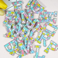 Patch Lettre Personnalisé en Perles, Applique Strass, Lettres Alphabet Perlées, DIY à Thermocoller pour Vêtements, Sacs, Vestes, Initiales