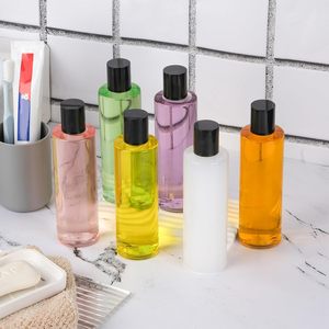 Emballage personnalisé de haute qualité pour soins de la peau en PET de 200 ml, bouteille ronde à épaule plate recyclable avec bouchon à vis pour shampoing - Product Image 3