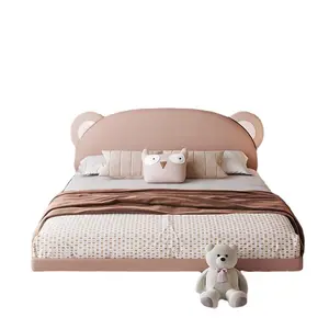 Roi Reine Double Petite Taille Unique Enfant Enfants <span class=keywords><strong>Fille</strong></span> Rembourrage Européen Bouton Doux Rembourré <span class=keywords><strong>Pas</strong></span> <span class=keywords><strong>Cher</strong></span> Rose Faux Pu <span class=keywords><strong>Lit</strong></span> En Cuir - Product Image 1