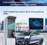 Pantalla de Alto Brillo para Exteriores, PC Todo en Uno, Tableta Industrial, Pantalla Integrada, Panel PC para Gabinete de Control de Energía