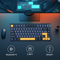 Clavier compact sans fil F75 Pro avec bouton 75 pour cent de son HIFI échangeable à chaud, commutateur linéaire, clavier mécanique rétroéclairé RVB