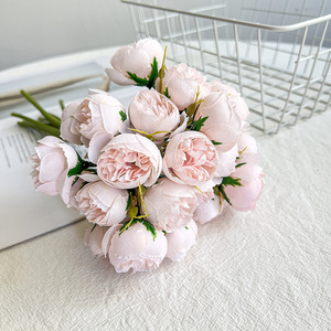 <b>Artificial</b> Flower <b>Bouquet</b> 27 Tea Roses Peonies Silk High Simulation Wedding Home Decor Romantic Dreamy - Product Image 4