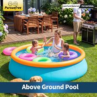 Pursuefree Aufblasbarer Pool Schmetterling Mehrpersonen-Party-Pool für Draußen und Zuhause in Verschiedenen Größen Blau-Orange Aufblasbarer Pool Luftpool
