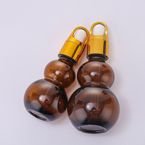 Großhandel Hautpflege Serum Kürbis form Bernstein Glasflasche 10ml 20ml 30ml 50ml 100ml Kosmetisches ätherisches Öl Glas Tropfer - Product Image 5
