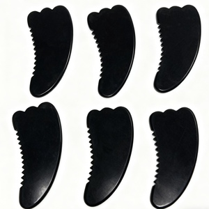 Gua Sha <b>Scraping</b> Massage Face Black Obsidian Jade Guasha <b>Board</b> Scraper Tool Natural Jade - Product Image 6