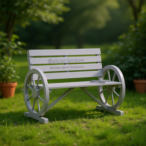 Panca da Giardino 2Garden Grigia in Legno, Arredo Esterno Rustico a 2 Posti - Product Image 2