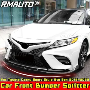 For Toyota Camry 8th Gen 2018-2023 Body Kit Bumper Diffuser Carbon Fiber Look Sport Style Front Bumper <b>Splitter</b> Car Accessories - Product Image 1
