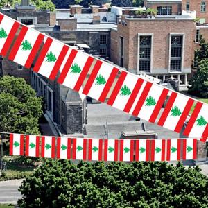 ธงประดับแบบสายยาวขนาด 5.5x8 นิ้ว ลายเลบานอน พิมพ์ดิจิทัล ชุด 20 ชิ้น สำหรับตกแต่งภายในและภายนอกอาคาร ขายส่ง - Product Image 4