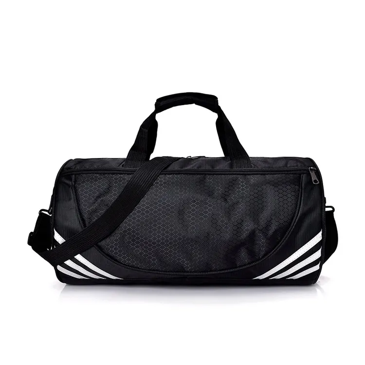 กระเป๋าดัฟเฟิลสำหรับไปยิมขนาดใหญ่,กระเป๋าดัฟเฟิลสำหรับไปยิมเล่นกีฬาไนล่อนสีดำกันน้ำได้