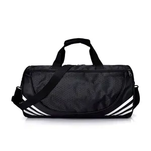 Custom Heavy Duty Large Fitness Travel Duffle Bag Waterproof Black Nylon Mens Sports Gym Duffel Bag