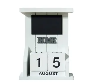 Factory Custom Shabby Chic Retro Desktop Wood Cube Permanent Wooden Cube Calendar