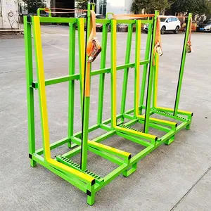 Wholesale 2 Meter Heavy Duty Glass Transport Cart Curtain Wall Glass Handling Trolley Glass Storage Rack