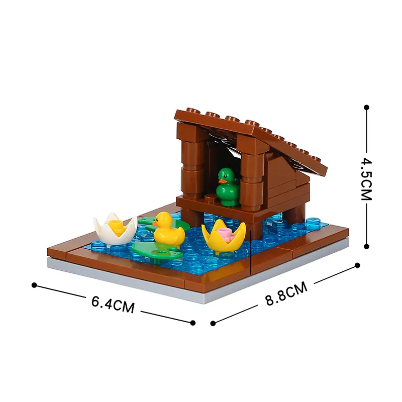 MOC0087 Rumah Pertanian Tanaman Bebek Gudang Kolam Hewan Grosir Seri Kota Mainan Anak-anak Laki-laki Perempuan Blok Bangunan Batu Bata