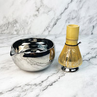 Emballage personnalisé avec logo, bol à matcha en céramique de qualité supérieure avec glaçure métallique, finition miroir argenté