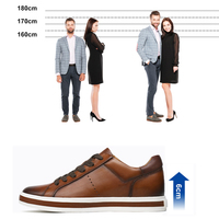 Sneakers con Rialzo Interno da 6 cm, Scarpe Casual da Uomo in Pelle con Aumento di Altezza, Vendita all'Ingrosso dalla Fabbrica