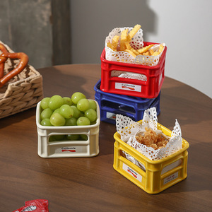 Tazón Creativo de Cerámica para Aperitivos, Frutero de Alta Estética para Sala de Estar, Cesta para Servir Palomitas, Papas Fritas y Aperitivos en Cafeterías - Product Image 1