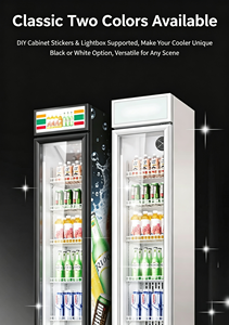 Refrigerador Comercial Vertical Delgado, Enfriado por Aire, Sin Escarcha, con Puerta de Vidrio Simple y Tubo de Cobre para Exhibición de Bebidas en Supermercados - Product Image 4