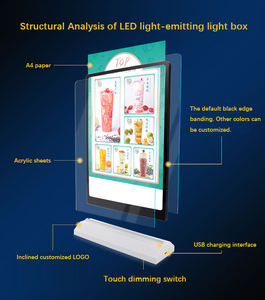 Tablero de menú luminoso de carga A4A5 de doble cara, cartel de escritorio, etiqueta de precio, caja de luz para publicidad - Product Image 6