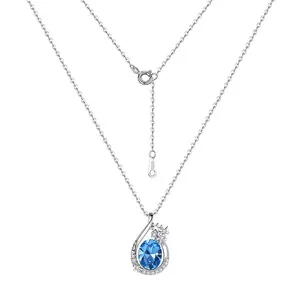 RINNTIN HON16 – bijoux de luxe en argent Sterling 925, pendentif, collier en cristal autrichien plaqué Rhodium pour femmes, vente en gros