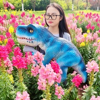 Marionnette de dinosaure animatronique réaliste pour bébé, modèle Trex Dino Park, performance interactive pour parc à thème