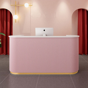 Hiện Đại Tùy Chỉnh Thiết Kế Tối Giản Hai Người Tiếp Tân Bàn Quầy Văn Phòng Khách Sạn Quầy Lễ Tân - Product Image 2