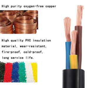 Inwall 1.5 2.5 4 câble de connexion d'alimentation en PVC 6 m² noir H05VV-F 3G1.5 3G2.5 <span class=keywords><strong>3G4</strong></span> câble de tuyau cordons robustes câble en cuivre - Product Image 6