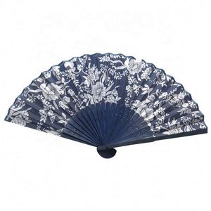 Éventail pliant 2025 en bambou, artisanat chinois en tissu, décorations florales imprimées, éventail pour femme - Product Image 4