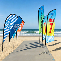 Bannière publicitaire extérieure personnalisée sans mât, drapeau de plage Swooper, drapeaux et bannières promotionnels, drapeau à ailes de plumes pour salon de coiffure