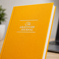 Journal classique gaufré A5, couverture rigide, orange, carnet de gratitude, papier épais 128 g/m², pour le bureau, cadeau