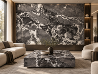 Dalles de marbre gris Pandora en pierre naturelle pour tables à manger, îlots de cuisine, panneaux muraux de douche, marches d'escalier et dessus de consoles