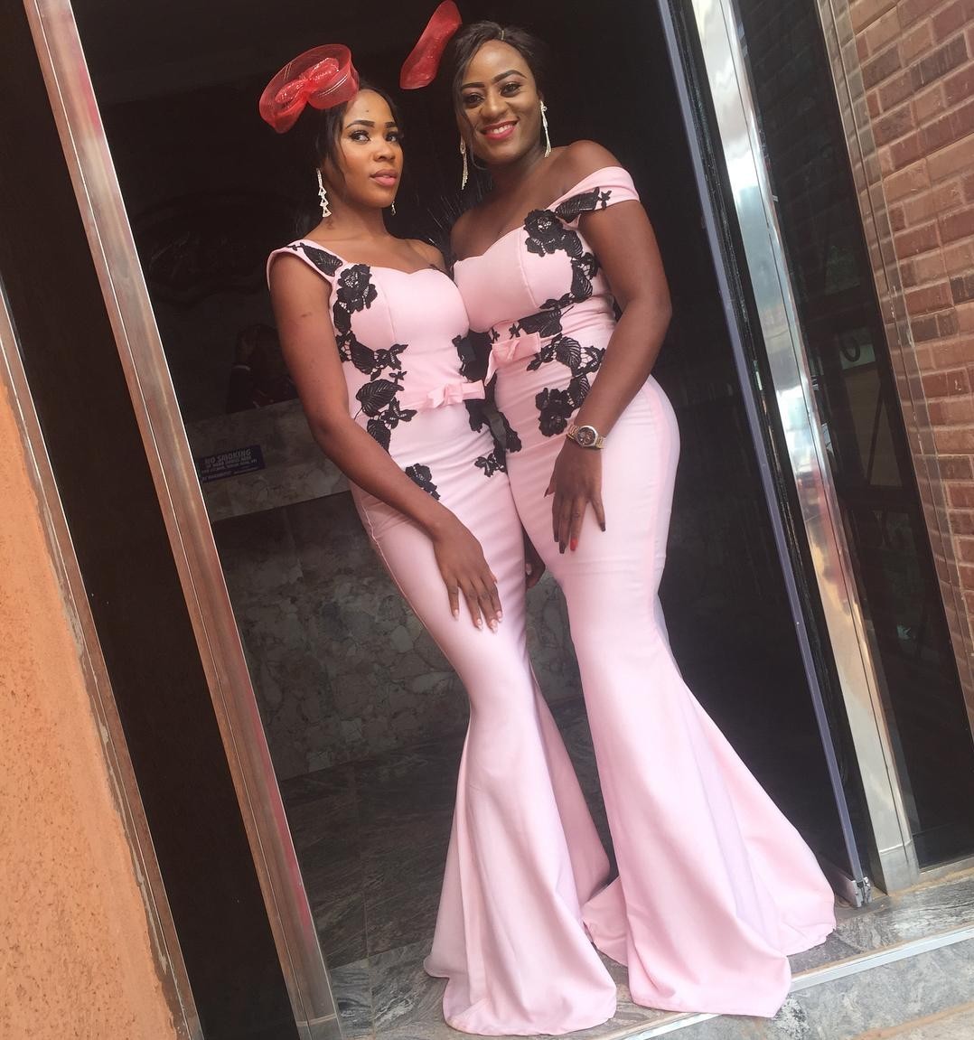 Pink African Maids Dresses Blush Pink Maid Honor Dress Elegant