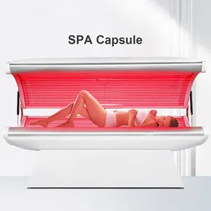 En iyi Spa Salon 360 kapsama UVA UVB ışınları kapalı kapsül Led kollajen kırmızı işık solaryum güneş kırmızı işık terapi solaryum